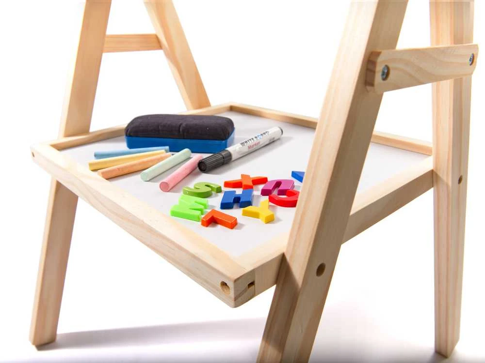 Lean Toys Medinė dvispalvė magnetinė-lentelė su priedais