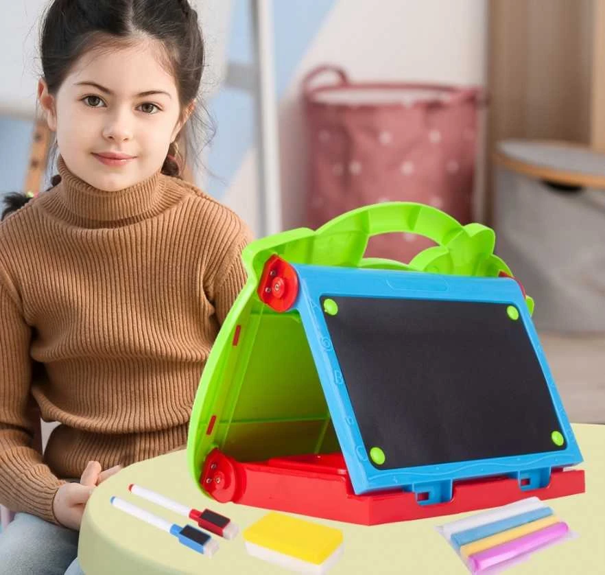 Malplay Dviguba piešimo lenta 2in1 sausas trynimas + kreida