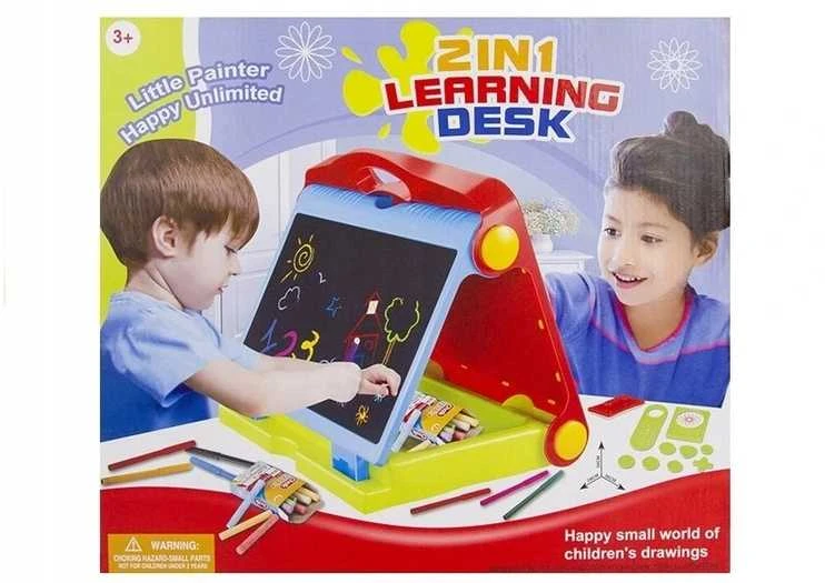 Malplay Dviguba piešimo lenta 2in1 sausas trynimas + kreida