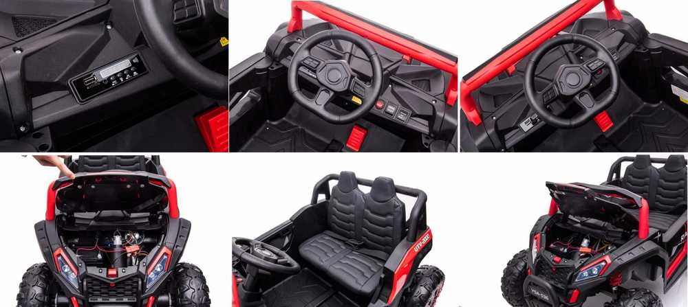 Ramiz Elektromobilis Buggy UTV Racing 4x4 raudonas, vienvietis