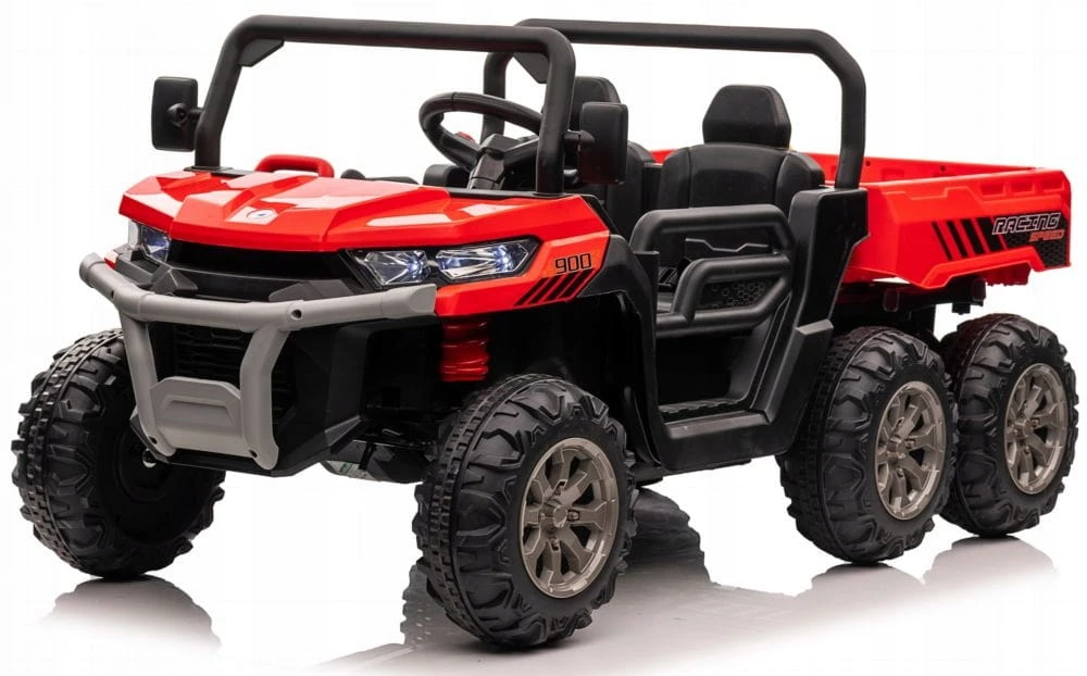 Lean Cars Dvivietis vaikiškas elektromobilis Farmer Truck, raudonas 4x4 300 W