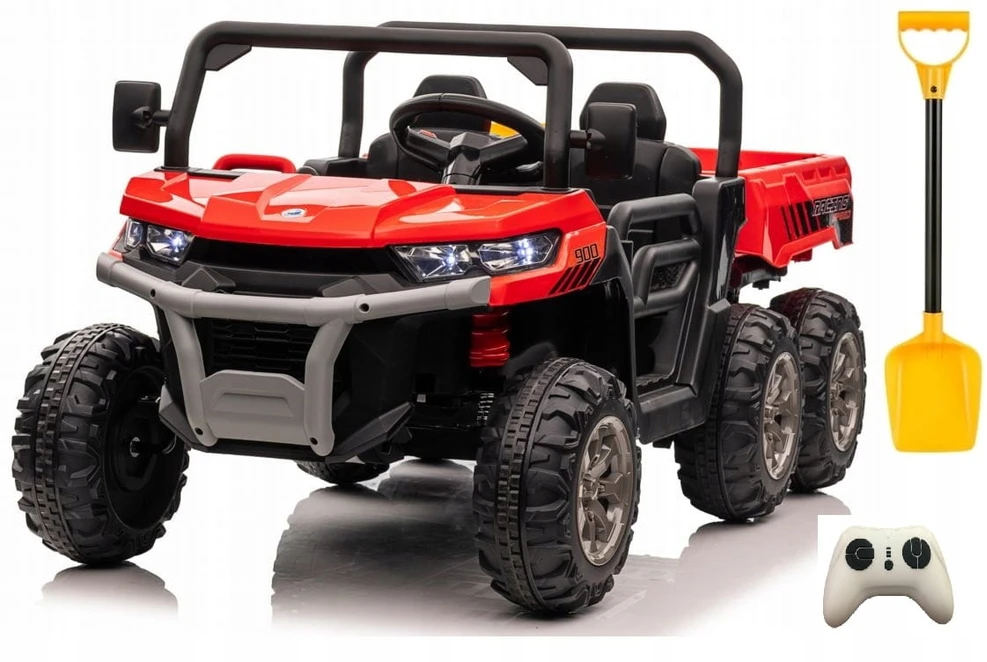 Lean Cars Dvivietis vaikiškas elektromobilis Farmer Truck, raudonas 4x4 300 W