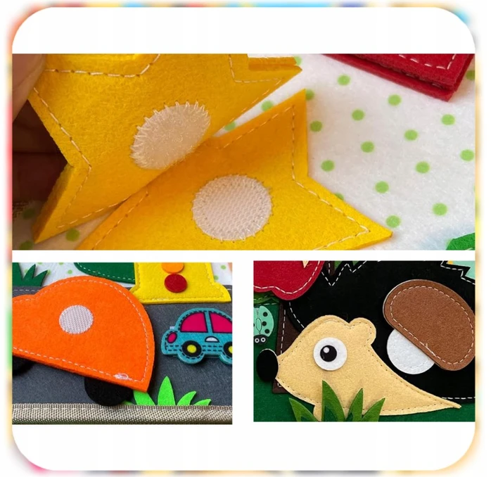 Edukacinė filco knygelė žirafa su nuimamais elementais 3D Montessori