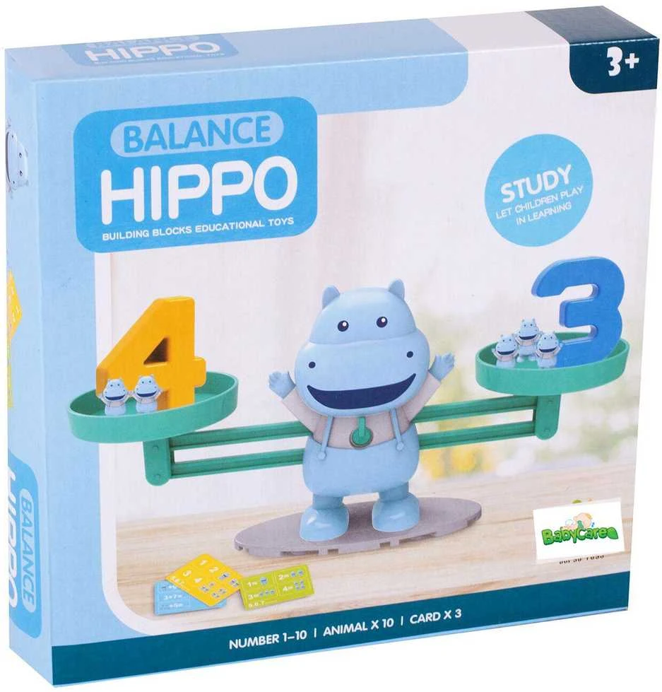 Mokomosios svarstyklės mokantis skaičiuoti hipopotamas mini