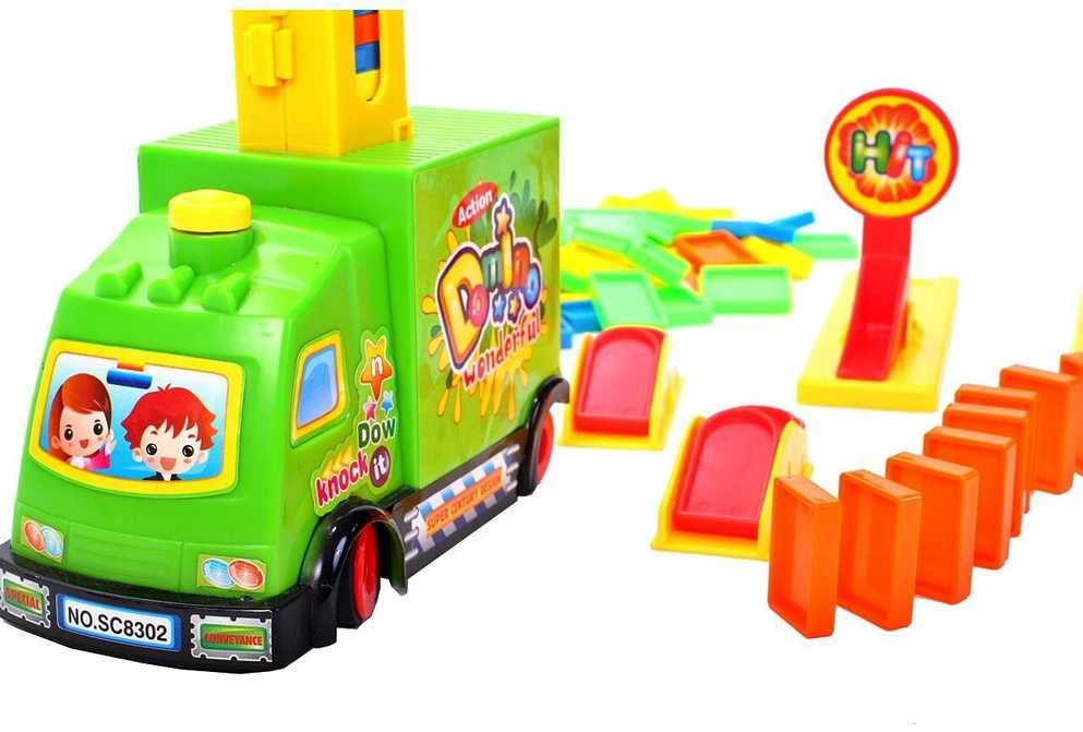 Malplay Žaislinis domino automobilis su 100 kaladėlių