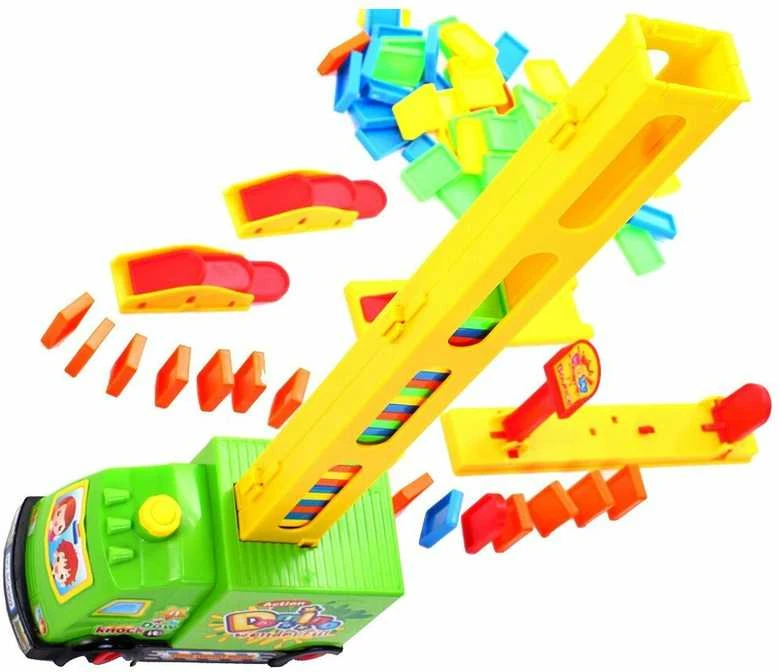 Malplay Žaislinis domino automobilis su 100 kaladėlių