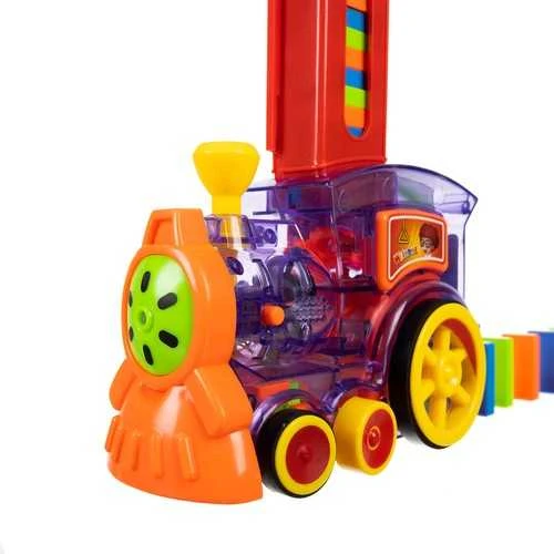 Malplay Žaislinis domino traukinys su 80 kaladėlių