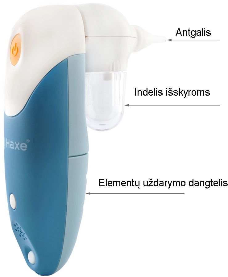 Elektrinis Nosies Aspiratorius - HAXE NS1 4 Antgaliai Baterijomis Maitinamas Baltas/Mėlynas
