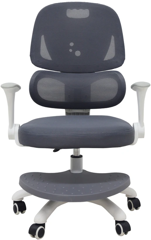 Vaikiška stalo kėdė, ergonomiška, pasukama, reguliuojamo aukščio, pilkos spalvos