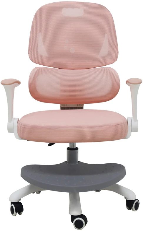 Ikonka Vaikiška stalo kėdė, ergonomiška, pasukama, reguliuojamo aukščio, rožinės spalvos