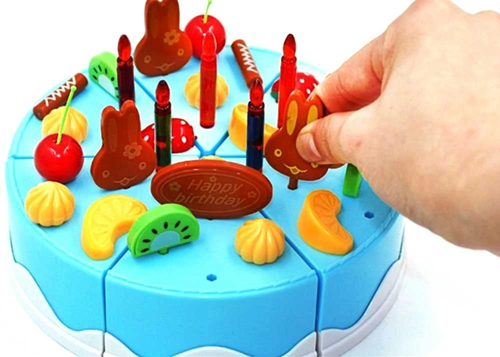 Roger Žaislinis gimtadienio tortas su priedais, 75 vnt., mėlynas