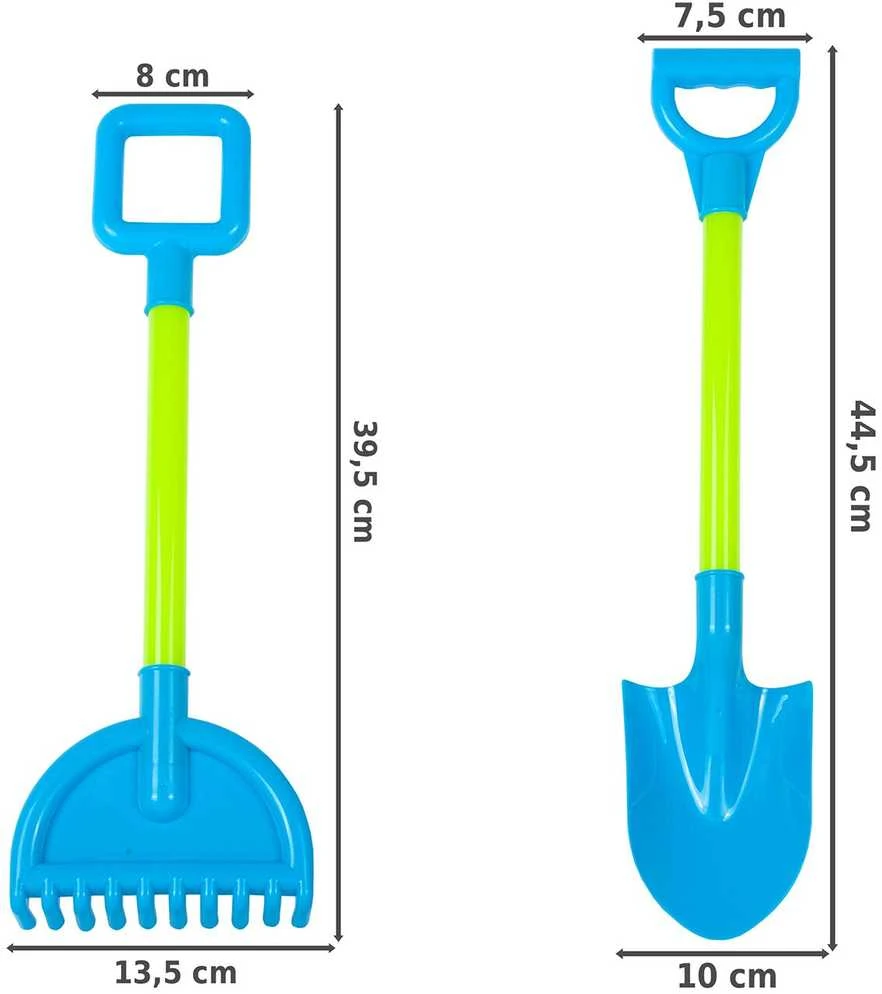 Malplay Grėblys ir kastuvas žaidimams smėlyje, 44,5 cm