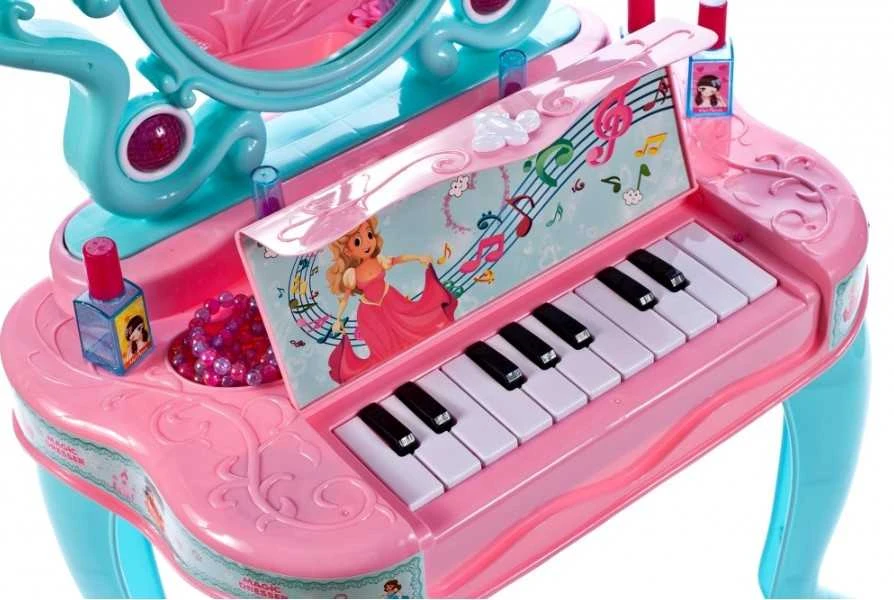 Malplay Vaikiškas tualetinis staliukas su pianinu ir džiovintuvu