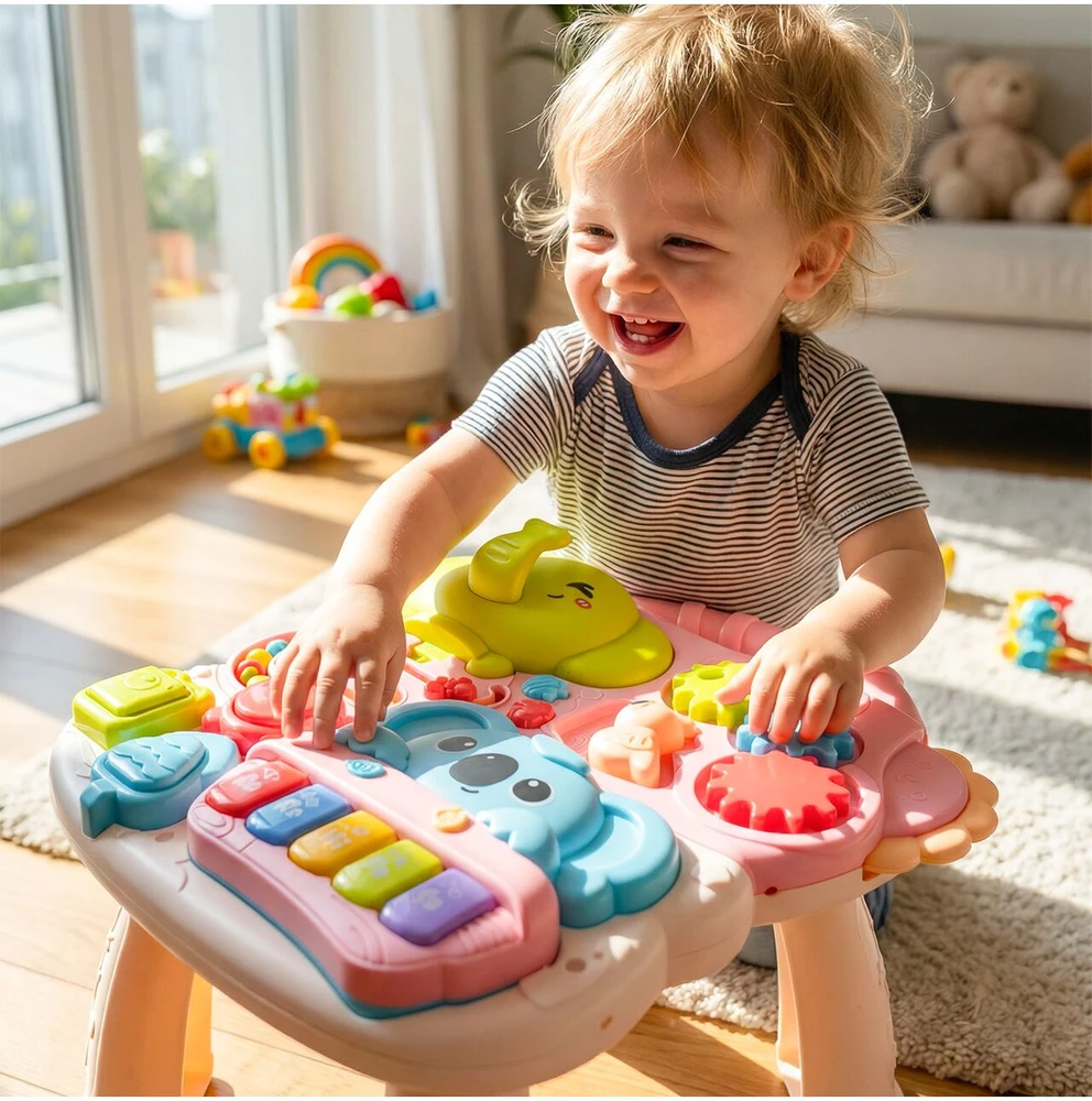 Malplay Lavinamasis stumdukas- staliukas 3in1 kūdikiams