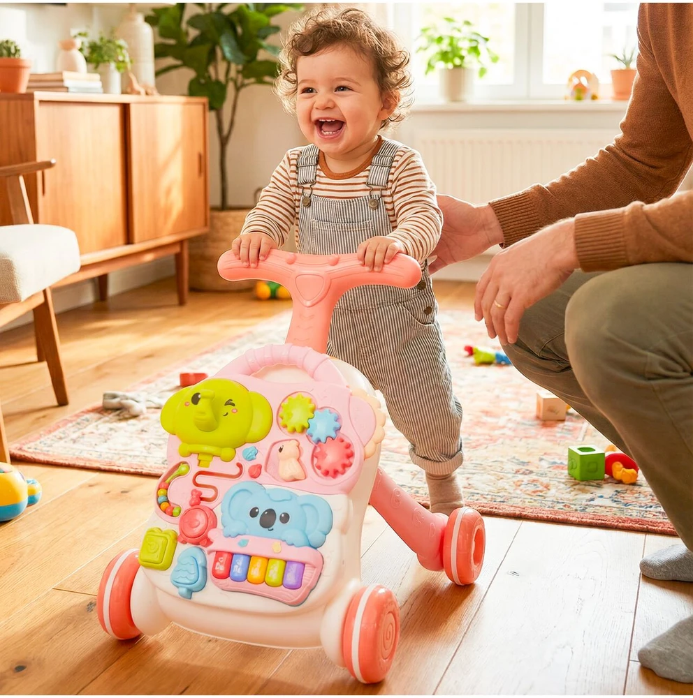 Malplay Lavinamasis stumdukas- staliukas 3in1 kūdikiams