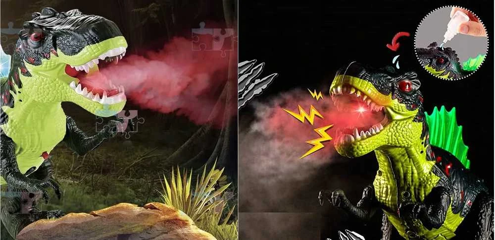 Malplay Interaktyvus T-rex dinozauras šviečia, riaumoja, vaikšto, kvėpuoja garais