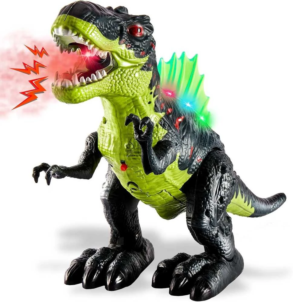 Malplay Interaktyvus T-rex dinozauras šviečia, riaumoja, vaikšto, kvėpuoja garais