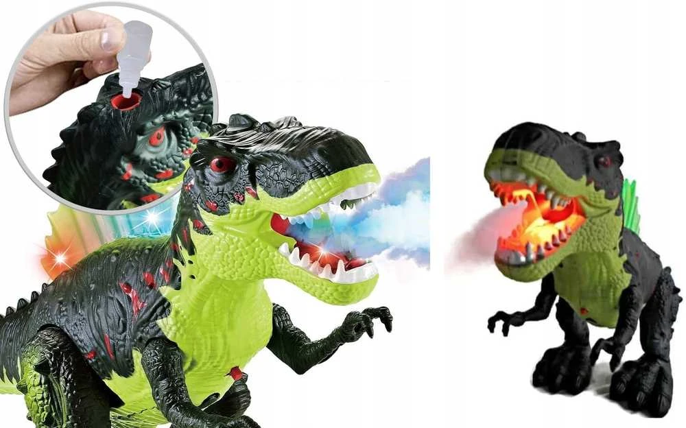 Malplay Interaktyvus T-rex dinozauras šviečia, riaumoja, vaikšto, kvėpuoja garais