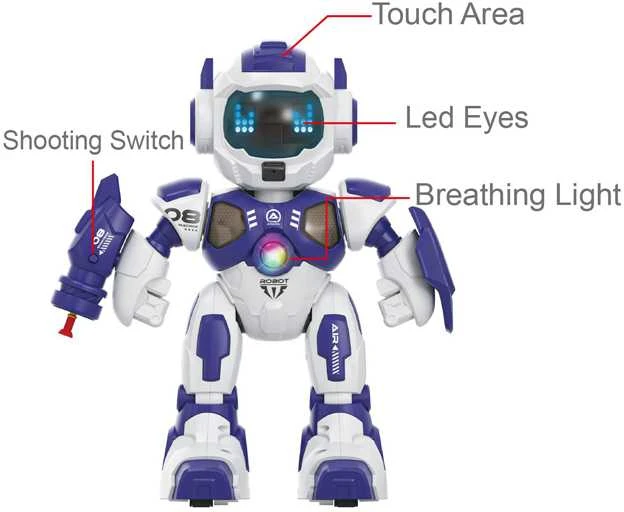 Malplay Interaktyvus Robotas, nuotoliniu valdymo pultu valdomas, šokantis ir šaudantis