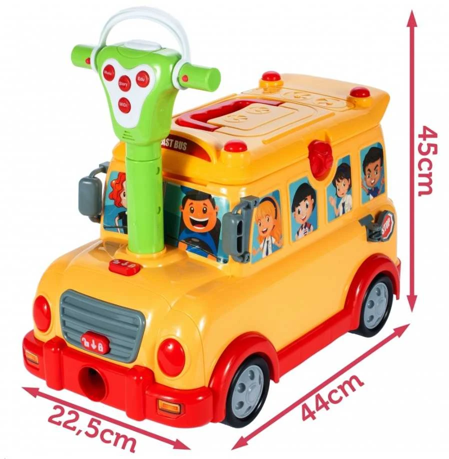 Interaktyvus stumdukas - Linksmasis autobusiukas 3in1