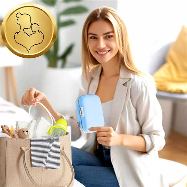 Kūdikių priežiūros rinkinys Baby Care kit su dėklu mėlynos spalvos