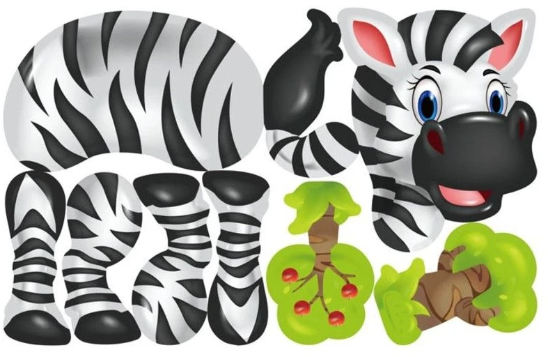 Kūrybinis mozaikinis zoologijos sodas lagamine, 198 detalių 3D dėlionė, kaladėlės, atsuktuvas, konstruktorius