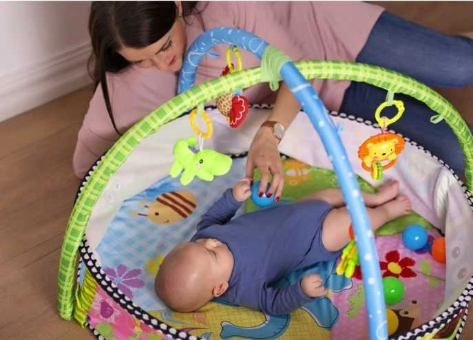 Eurobaby Zabawki Lavinamasis Kilimėlis 3in1 Miško Gyvūnai Su Kamuoliukais