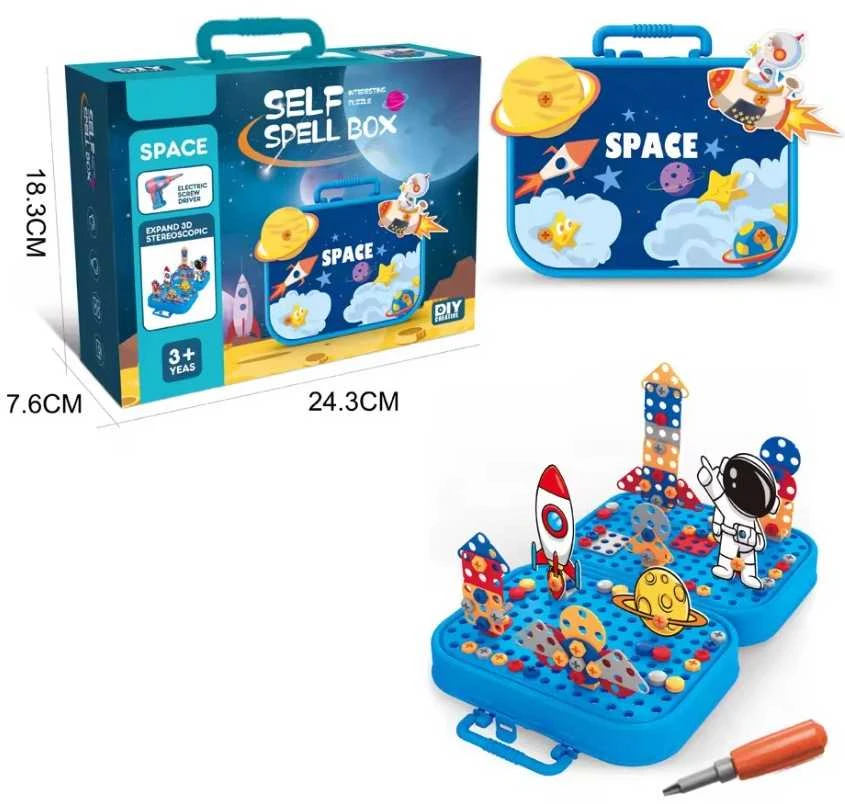 Konstruktorius su atsuktuvu Lean Toys Kosmosas