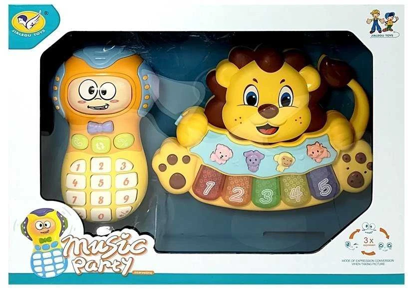 Lavinamasis Muzikinis pianinas Su Gyvūnais ir telefonu "Lion"