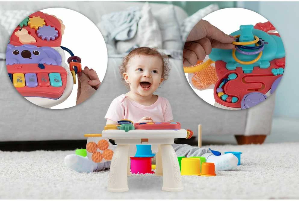 Malplay Žaislas kūdikiams MINI Lavinamasis interaktyvus staliukas su pianinu