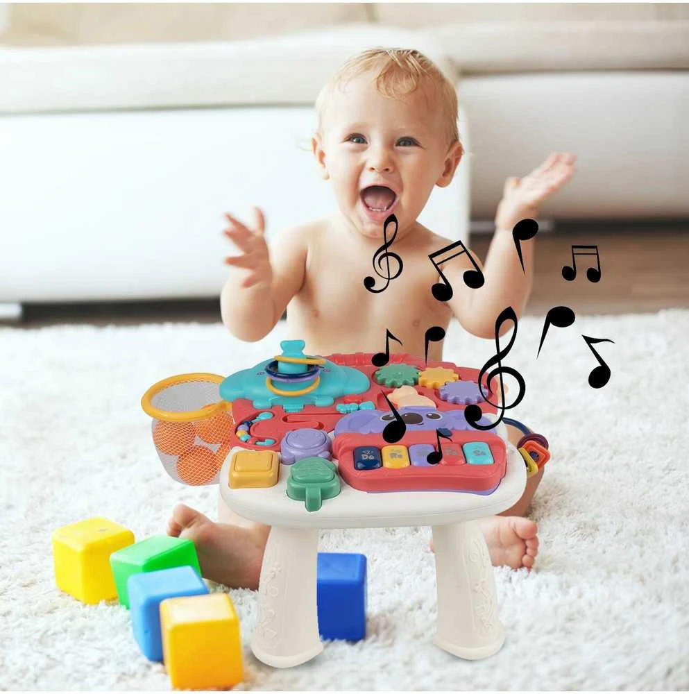 Malplay Žaislas kūdikiams MINI Lavinamasis interaktyvus staliukas su pianinu