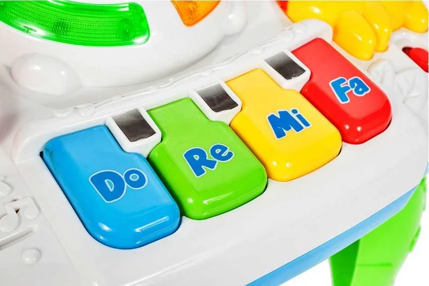 Interaktyvus edukacinis stalas Lean Toys su judančiu laikrodžiu, 24,5x22,5x16 cm