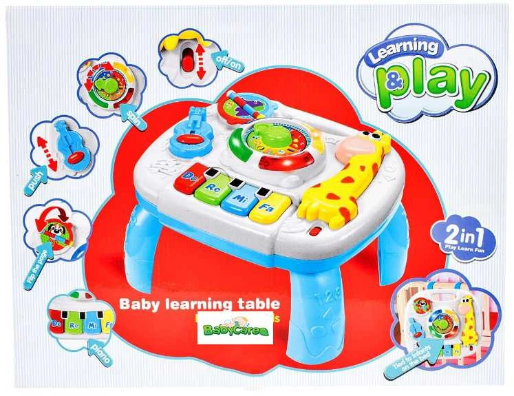 Interaktyvus edukacinis stalas Lean Toys su judančiu laikrodžiu, 24,5x22,5x16 cm