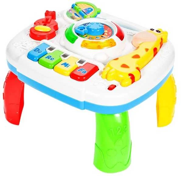 Interaktyvus edukacinis stalas Lean Toys su judančiu laikrodžiu, 24,5x22,5x16 cm