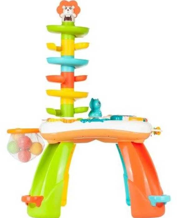 Lean Toys Interaktyvus žaislas vaikams su mokymosi lenta ir rutuline čiuožykla
