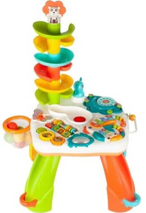 Lean Toys Interaktyvus žaislas vaikams su mokymosi lenta ir rutuline čiuožykla