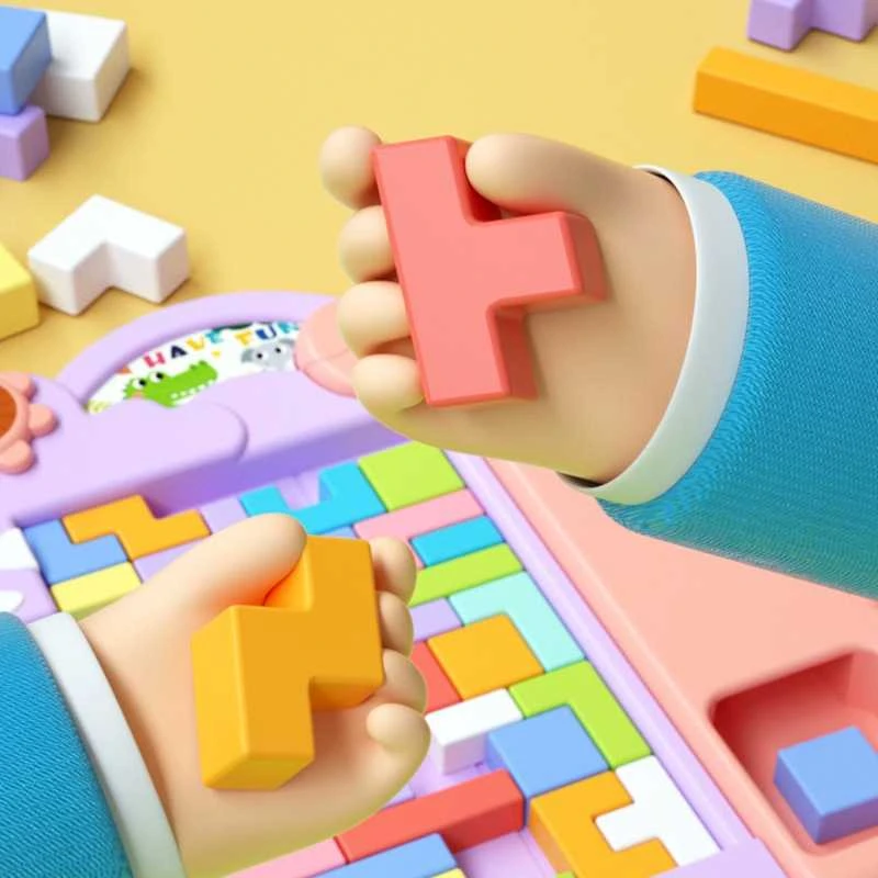 Malplay Blokelių dėlionė Tetris Krokodilas