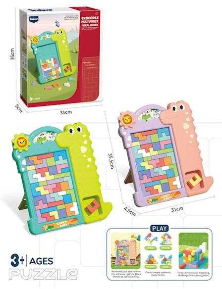 Malplay Blokelių dėlionė Tetris Krokodilas