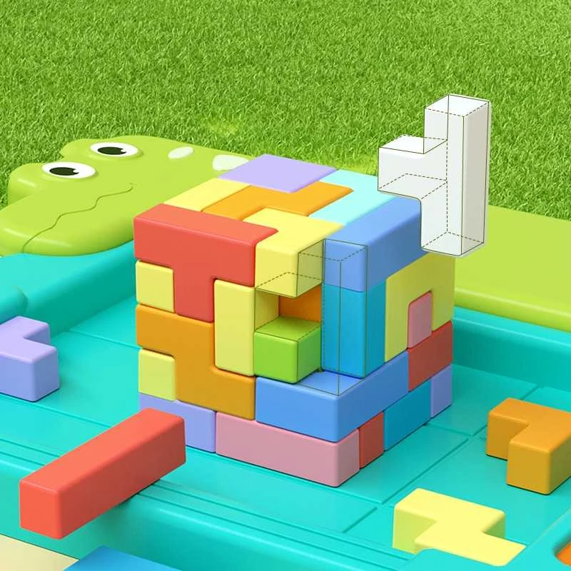 Malplay Blokelių dėlionė Tetris Krokodilas