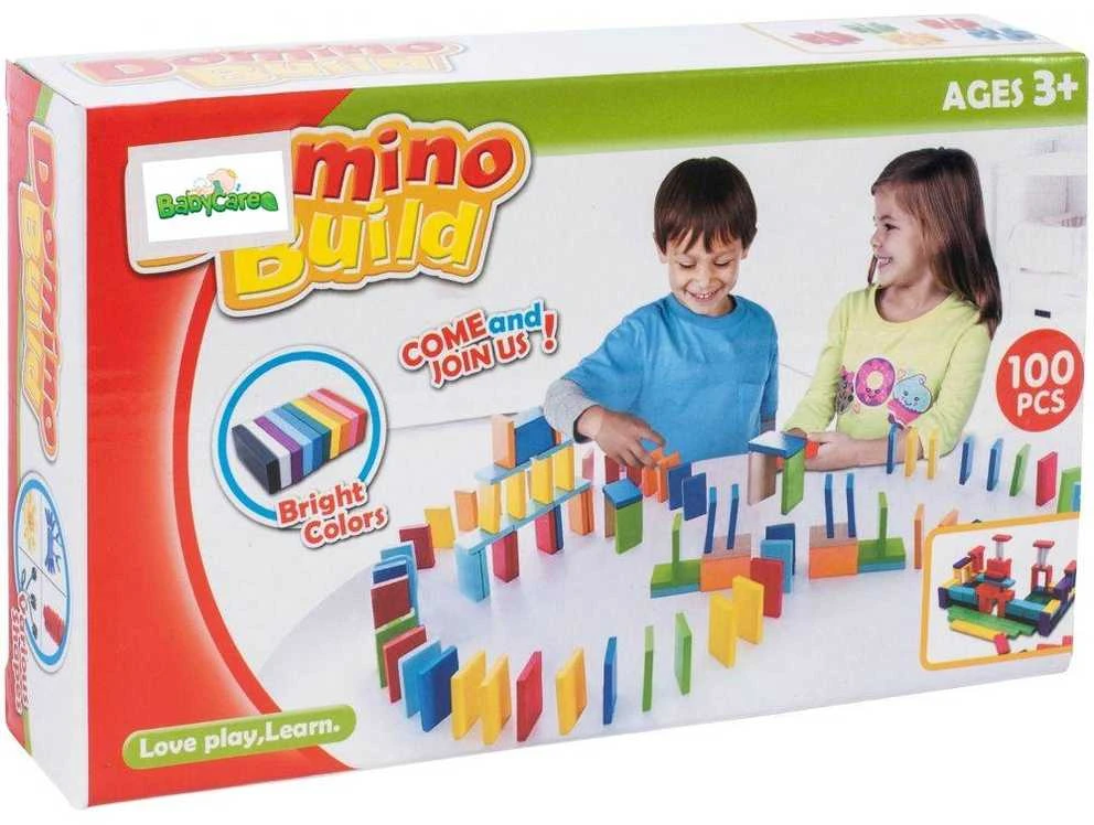 Malplay Domino žaidimas, medinės kaladėlės, 200 vnt.