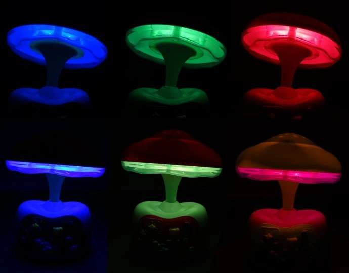 LED muzikinė naktinė lemputė su projektoriumi "Grybas"