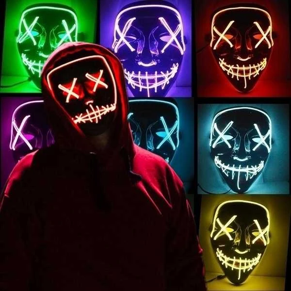 Malatec LED Šviečianti (PURGE) karnavalinė kaukė