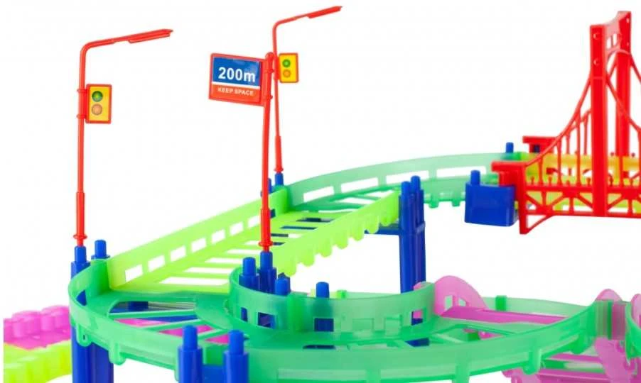 Malplay Žaislinė magiška, švytinti trasa su automobiliu