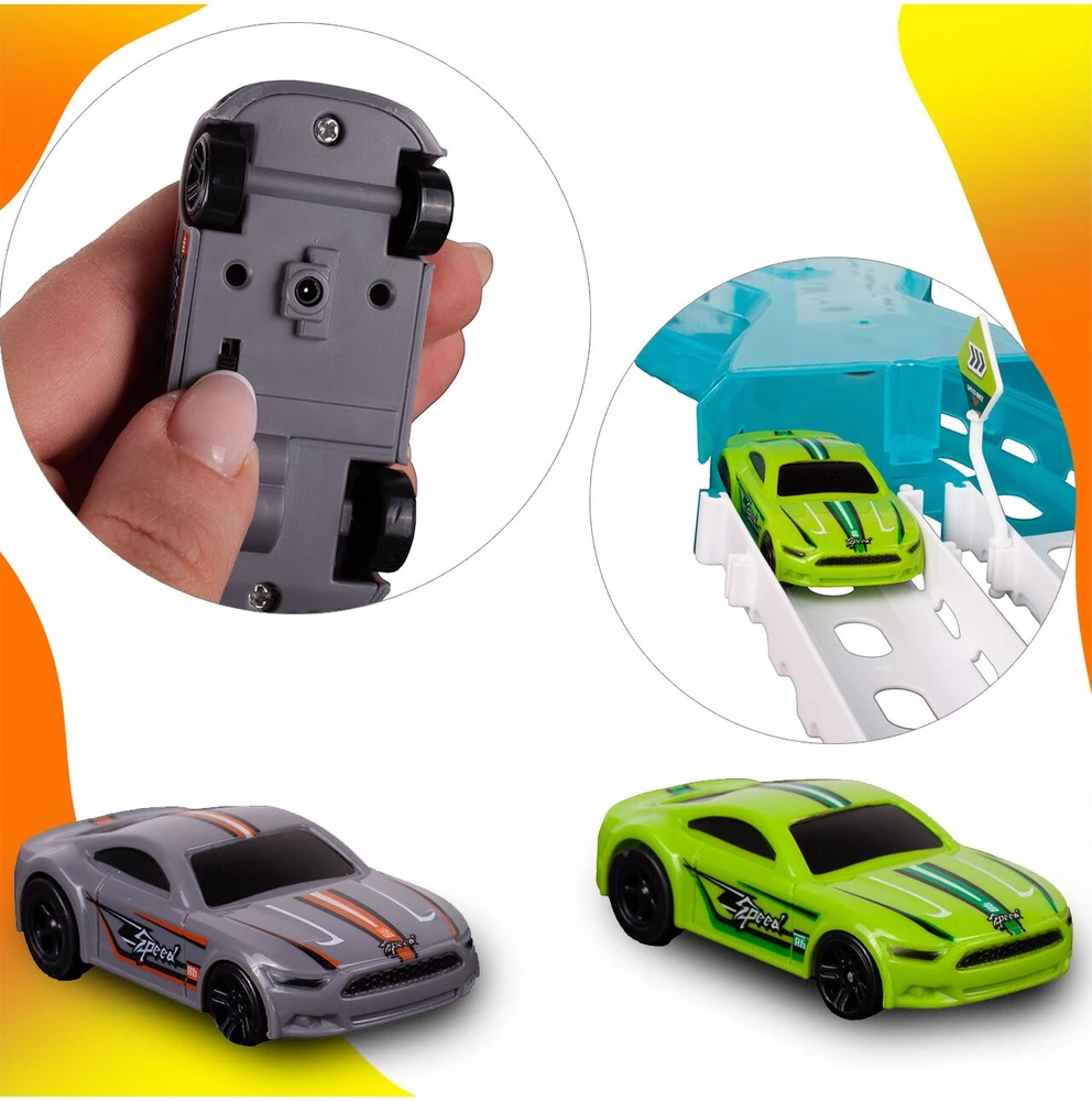 Malplay Žaislinė didelė automobilių trasa + 2 automobiliai