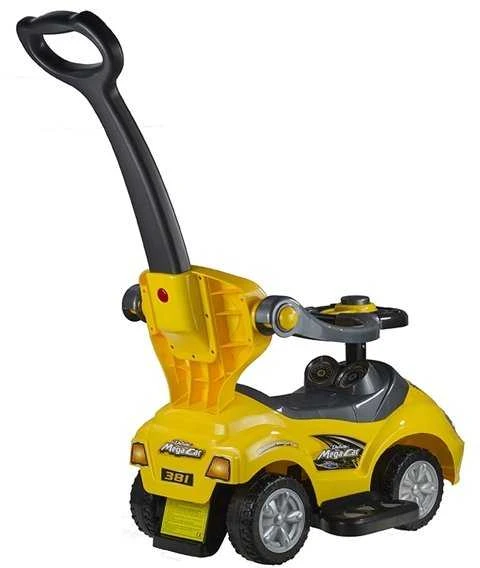 Lean Cars Paspiriama mašinėlė-stumdukas Mega Car 3in1, geltona