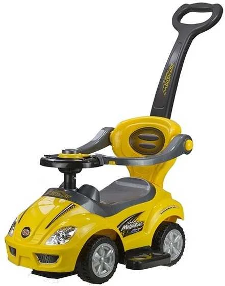 Lean Cars Paspiriama mašinėlė-stumdukas Mega Car 3in1, geltona
