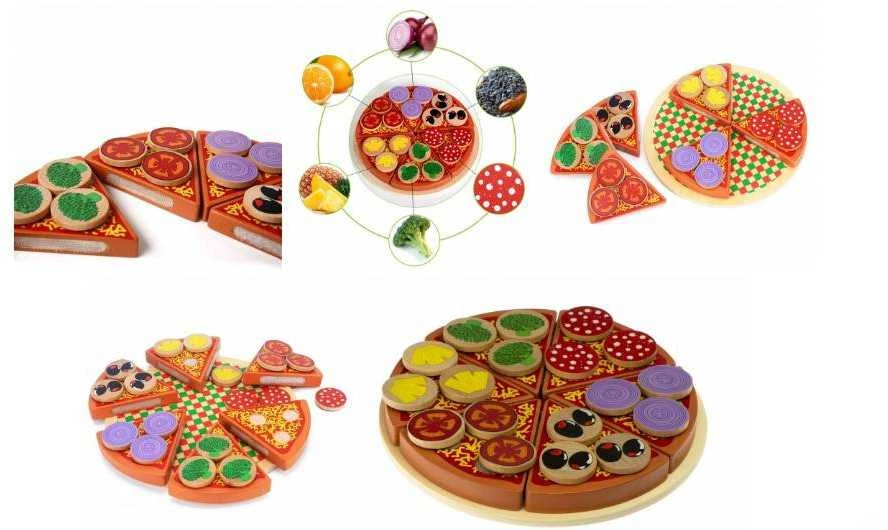 KIK Medinis žaidimų rinkinys Pizza su priedais