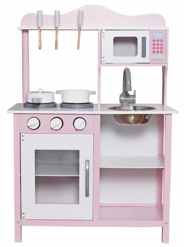 Ricokids Medinė virtuvėlė su priedais Magic Rose