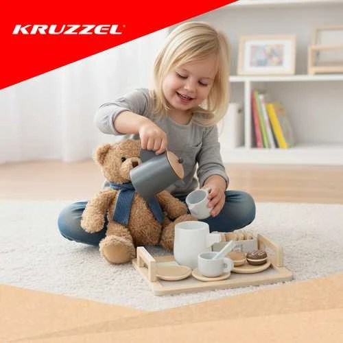 Kruzzel 26543 16 dalių medinis arbatos rinkinys