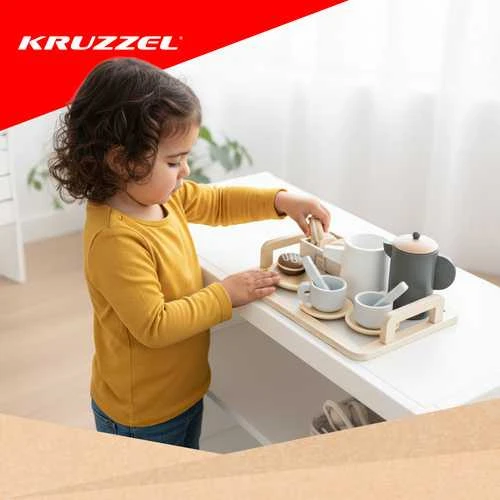 Kruzzel 26543 16 dalių medinis arbatos rinkinys